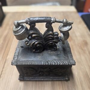 Vintage Style Black and Gold Decorative Telephone